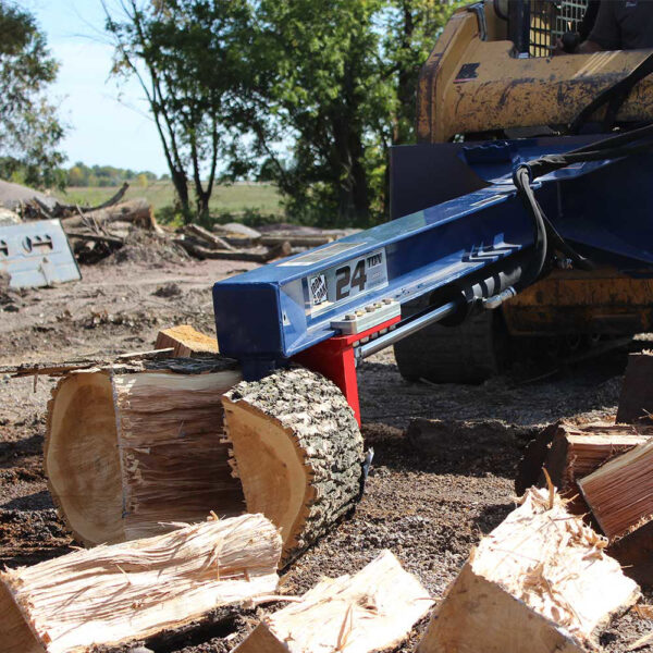 24 Ton Iron & Oak Upside Down Skid Steer Log Splitter Attachment (SMH2419) - Image 6
