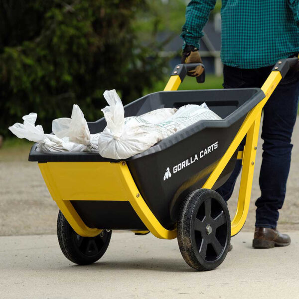 Gorilla Cart Yard Cart Wheelbarrow Polyethylene Bed 7 Cu. Ft. Capacity (GCR-7S) - Image 13