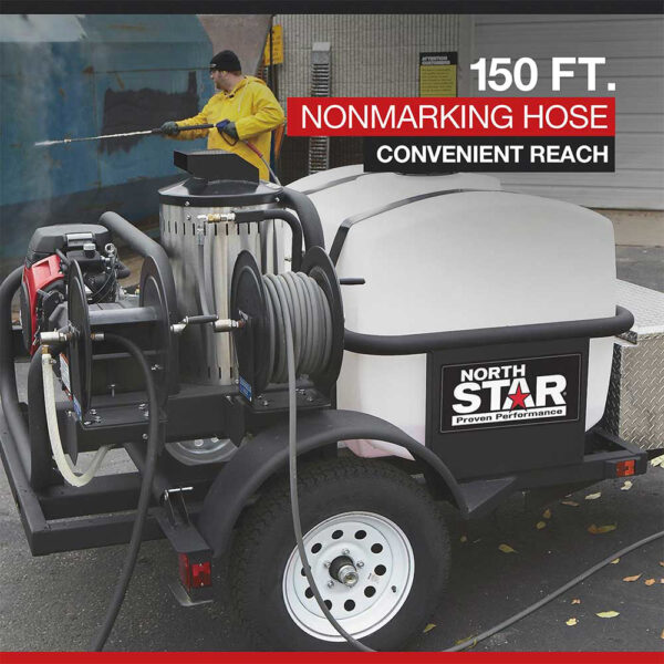NorthStar® Trailer-Mounted Hot Water Commercial Pressure Washer, 4000 PSI, 4.0 GPM, Honda Engine, 200-Gal (157595) - Image 3