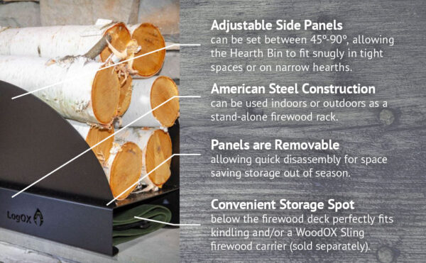 LogOX Hearth Bin Adjustable Firewood Rack (1141) - Image 7