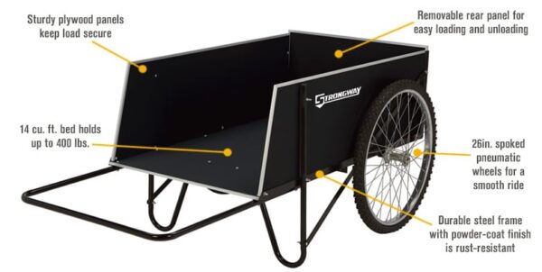 Strongway® Garden Cart — 400-lb. Capacity - 14 Cubic Foot Trailer (46441) - Image 3