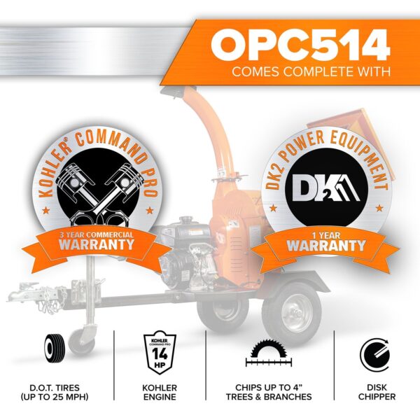 Detail K2 4 Inch Trailer High Speed Disk Chipper - OPC514 - Image 9