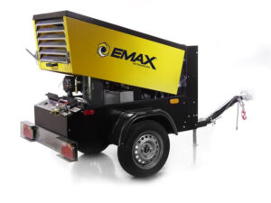 EMAX Trailer Mounted 90 CFM 24HP Kubota Diesel Rotary Screw Compressor (EDS090TR.EMA)