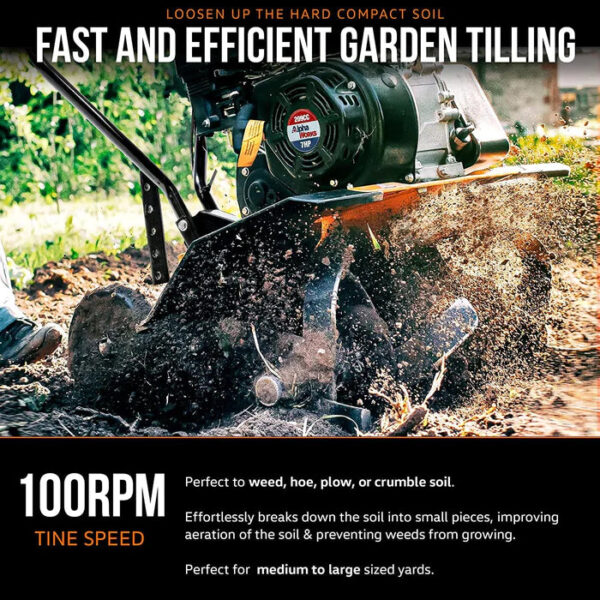 SuperHandy Tiller Cultivator 27" Width 7HP 6 Adjustable Tines(GUO093) - Image 2