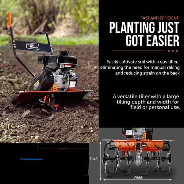 SuperHandy Tiller Cultivator 27" Width 7HP 6 Adjustable Tines(GUO093) - Image 7