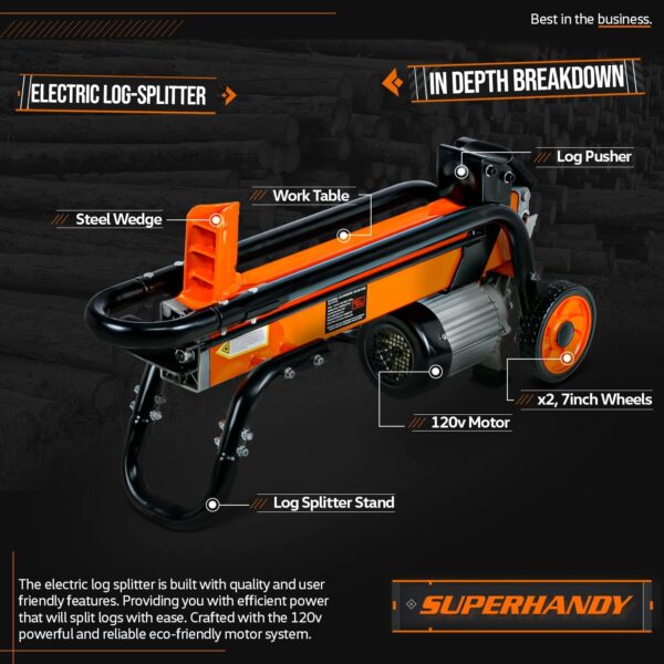 SuperHandy 6 Ton Electric Log Splitter (GUT065) - Image 6