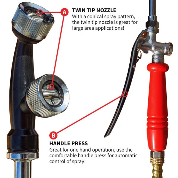 5 Gallon Gas Power Backpack Sprayer by TOMAHAWK® with Twin Tip Nozzle for Pesticides (TPS25) - Image 4