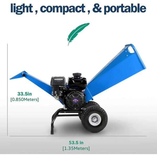 Landworks 7HP 212CC Gas Engine 3" Max Branch Diameter Wood Chipper and Shredder (GUO067) - Image 2