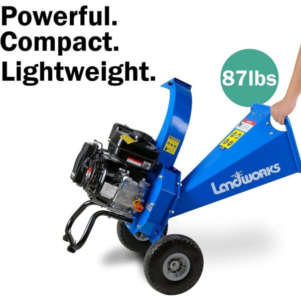 Landworks Mini 7HP 212CC Gas Engine 3" Max Branch Diameter Wood Chipper and Shredder (GUO033) - Image 5