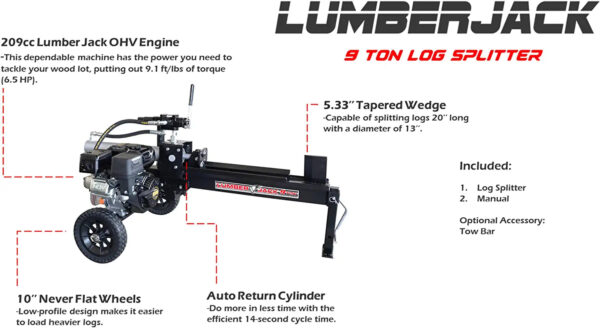 Lumber Jack™ 9-Ton Gas Log Splitter (YTL-590-111) - Image 4
