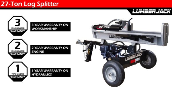 Lumber Jack 27-Ton Gas Log Splitter 208cc OHV Engine (YTL-171-190) - Image 6